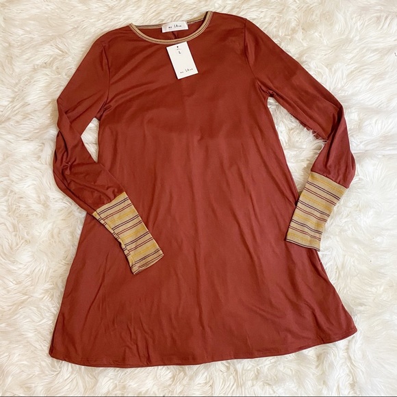 My LAnd Tunic Dress Long Sleeve Burnt Orange NWT - Picture 8 of 10